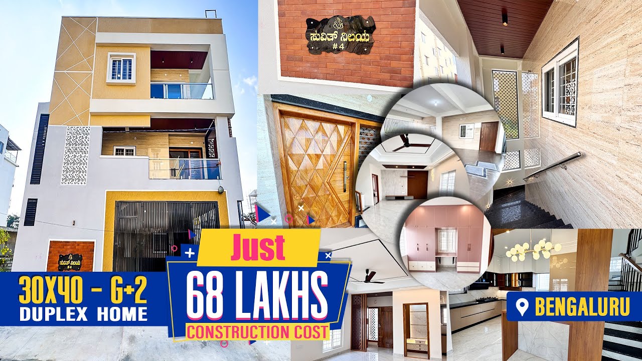 30x40 East Facing G+2 Home in Hebbal | ₹68 Lakhs Construction cost | Cherish Happy Home