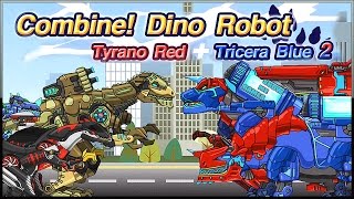 Dino Robot - Tyranno Red + Tricera Blue 2 - Full Game Play - 1080 HD screenshot 1