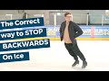 The correct way to stop backwards on ice