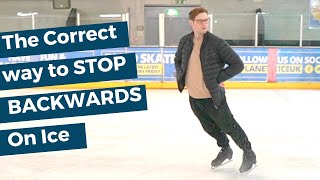 The correct way to stop backwards on ice!
