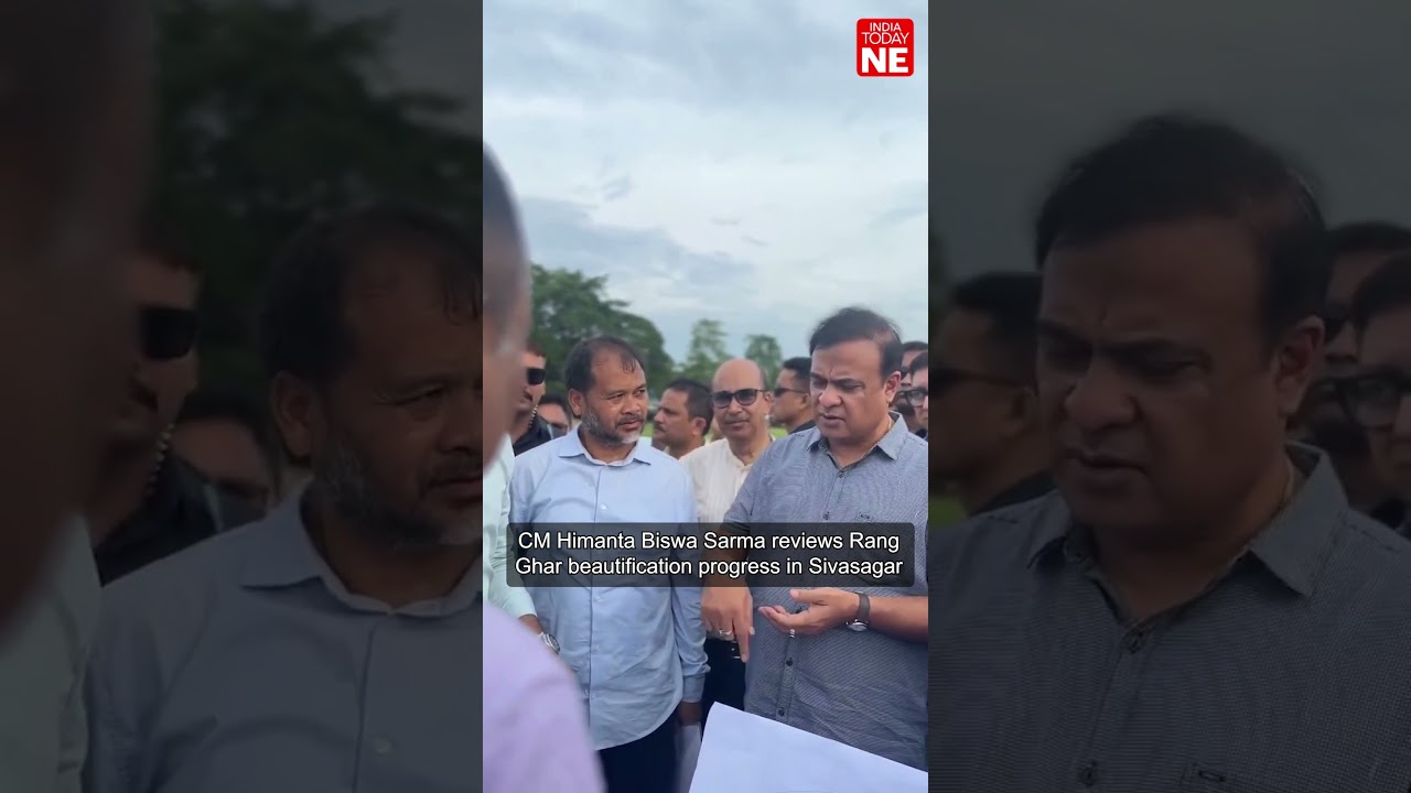 CM Himanta Biswa Sarma reviews the ongoing Rang Ghar Beautification Project in Sivasagar