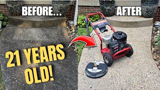 How to Clean a Driveway & Sidewalks | Karcher Surface Cleaner & Old Pressure Washer
