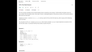 4 Binary Search | Leetcode 278 - First Bad Version | Java