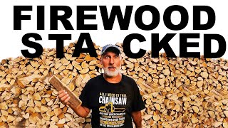 1.5 cords of FIREWOOD stacked in ONE hour!