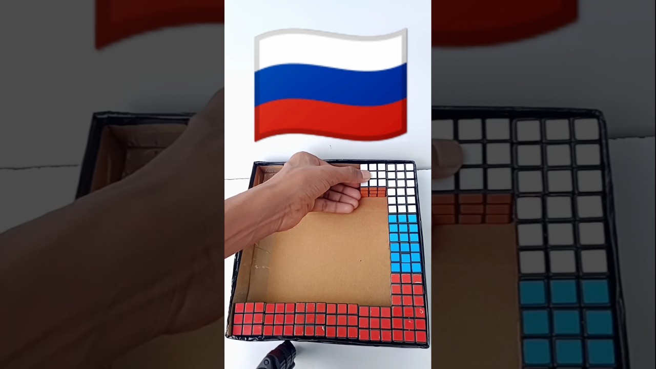 Making a Russia flag buy cubes mosaic
