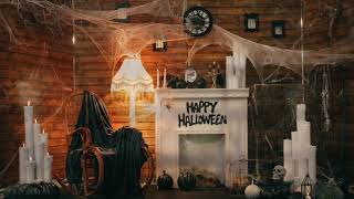 Cozy Halloween Room 🎃 — Old Clock 🕰 Candles 🕯Roaring Thunder ⚡️ screenshot 4