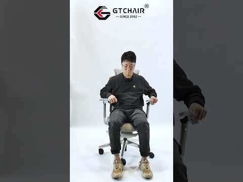Нове високотехнологічне офісне крісло GTChair Alien з унікальним дизайном і сірою сітчастою оббивкою, видео 1