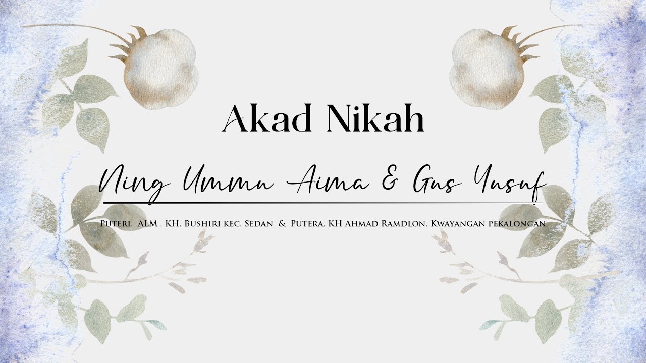 LIVE | AKAD NIKAH NING UMMU AIMA & GUS YUSUF | PP.MIS SARANG