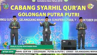 Aksi Memukau Penampilan Finalis Syarhil Qur'an Kafilah Riau di MTQ Nasional SUMUT 2018
