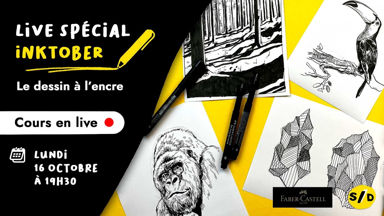 ATELIER LIVE - Spécial Inktober : Le dessin à l’encre - Lundi 16
