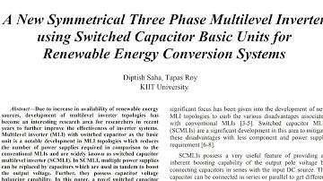 A New Symmetrical Three Phase Multilevel Inverter   using Switched Capacitor