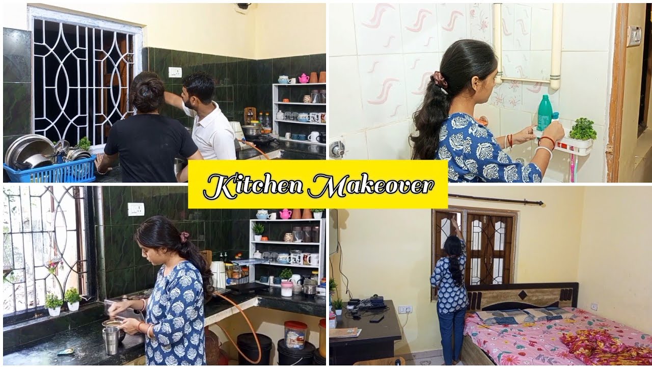 🏠नये Ghar मे Kitchen Makeover.5am Morning Routine of Indian Housewife With 2 Kids🌄(Cleaning,Cooking)