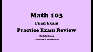 MATH 103 Practice Exam Review