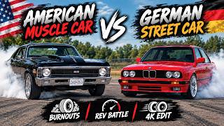 TUNED German Street Car vs PURE American Muscle!! Which Legend Performs the Best??