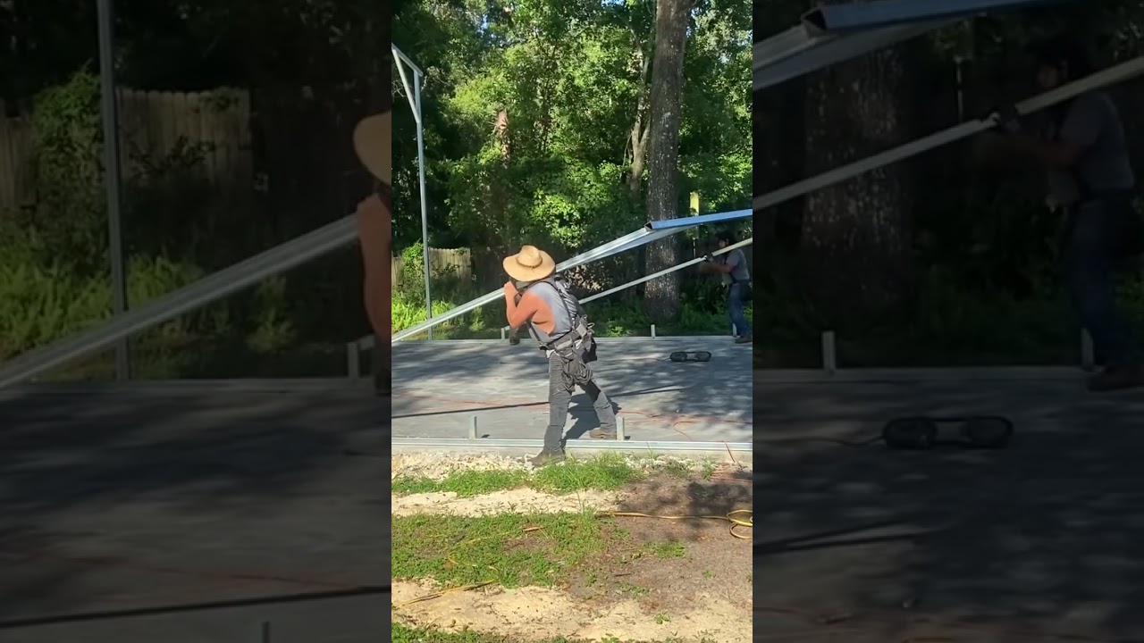 24x40 metal garage being built by Alans garages