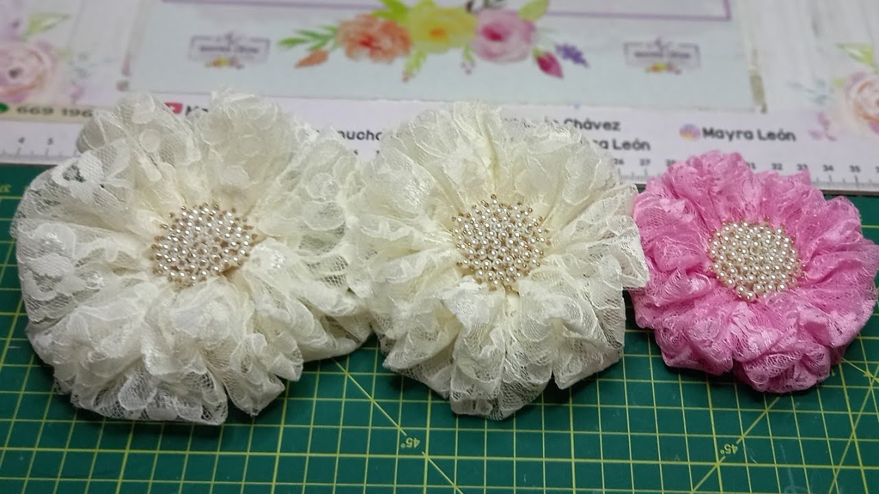 flores fáciles de tul encaje hermosas y elegantes/flores de tela #mayraleon