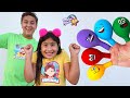 Maria Clara e JP Finger Family Song Nursery Rhymes Learn Color With Balloons