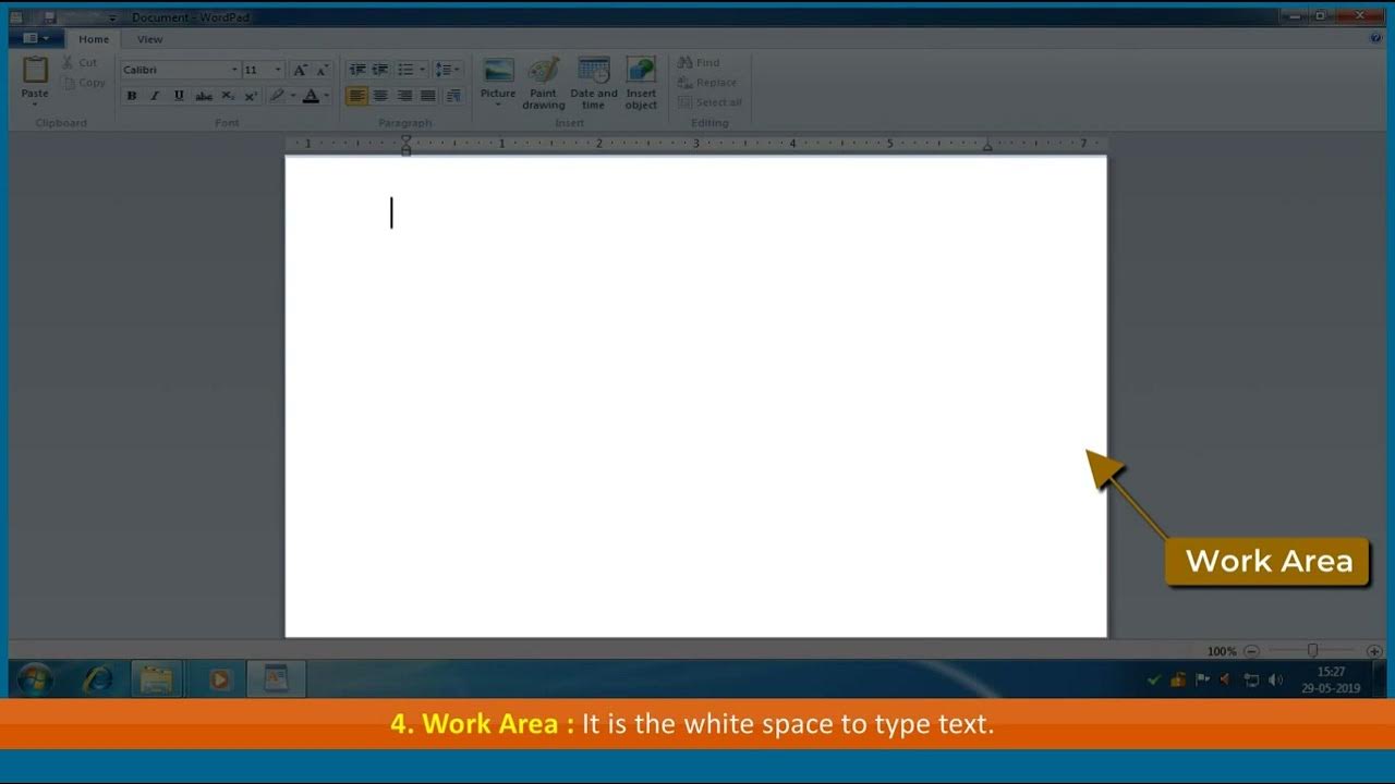 PARTS OF A WORDPAD WINDOW YouTube