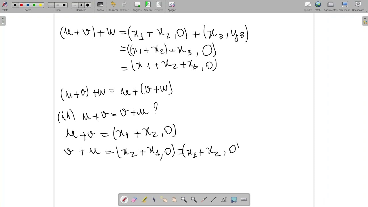 Verificando se um conjunto V com uma "adição" é um espaço vetorial.