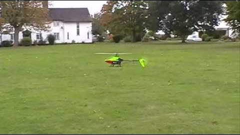 Trex 550E V2 3GX first flight flips roll from 2011