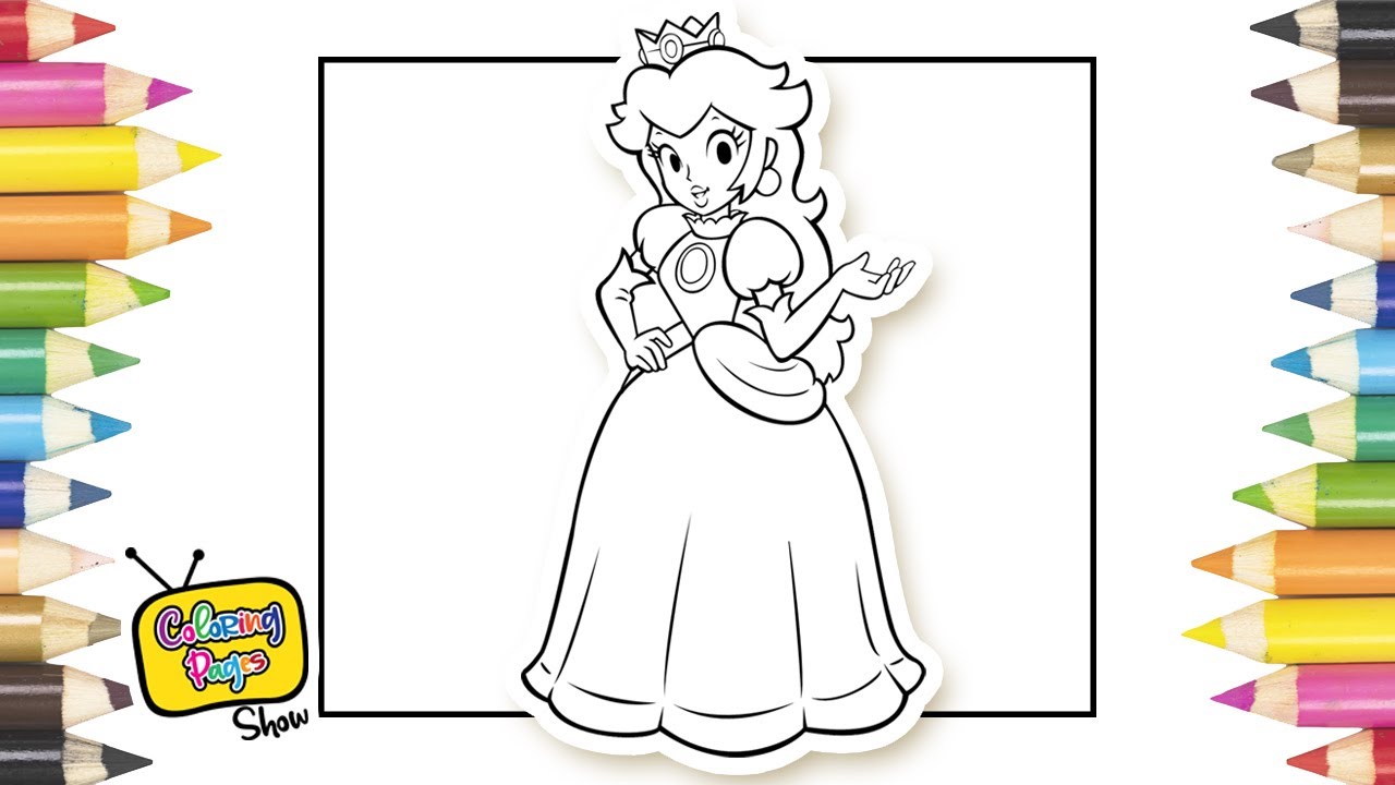 SUPER MARIO BROS - Princess Peach Coloring Page with Music - YouTube