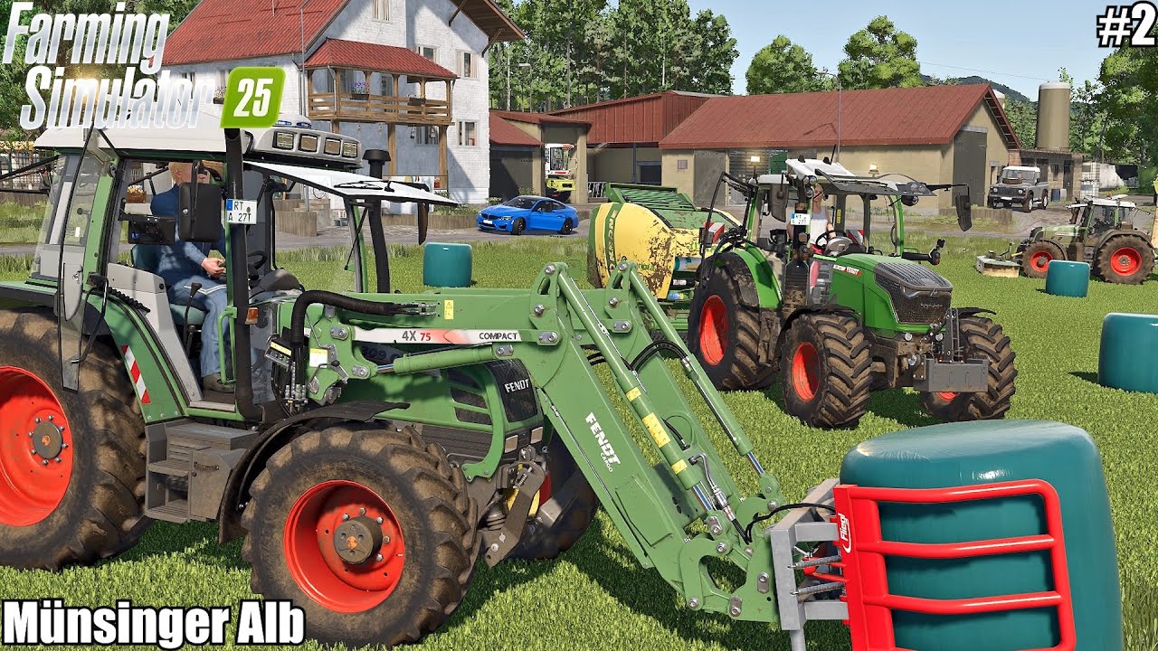 BALING, WRAPPING, AND STORING ALFALFA SILAGE BALES | Münsinger Alb | Farming Simulator 25 | 2