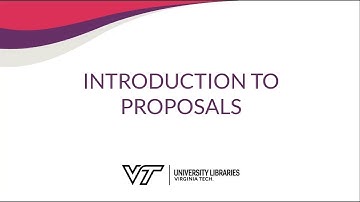Introduction to Proposals