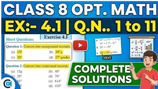 Class-8 OPT Math Chapter:-4,Ex: -4.1 Q.N 1 to 11 complete solutions #maths #exam #education #class8