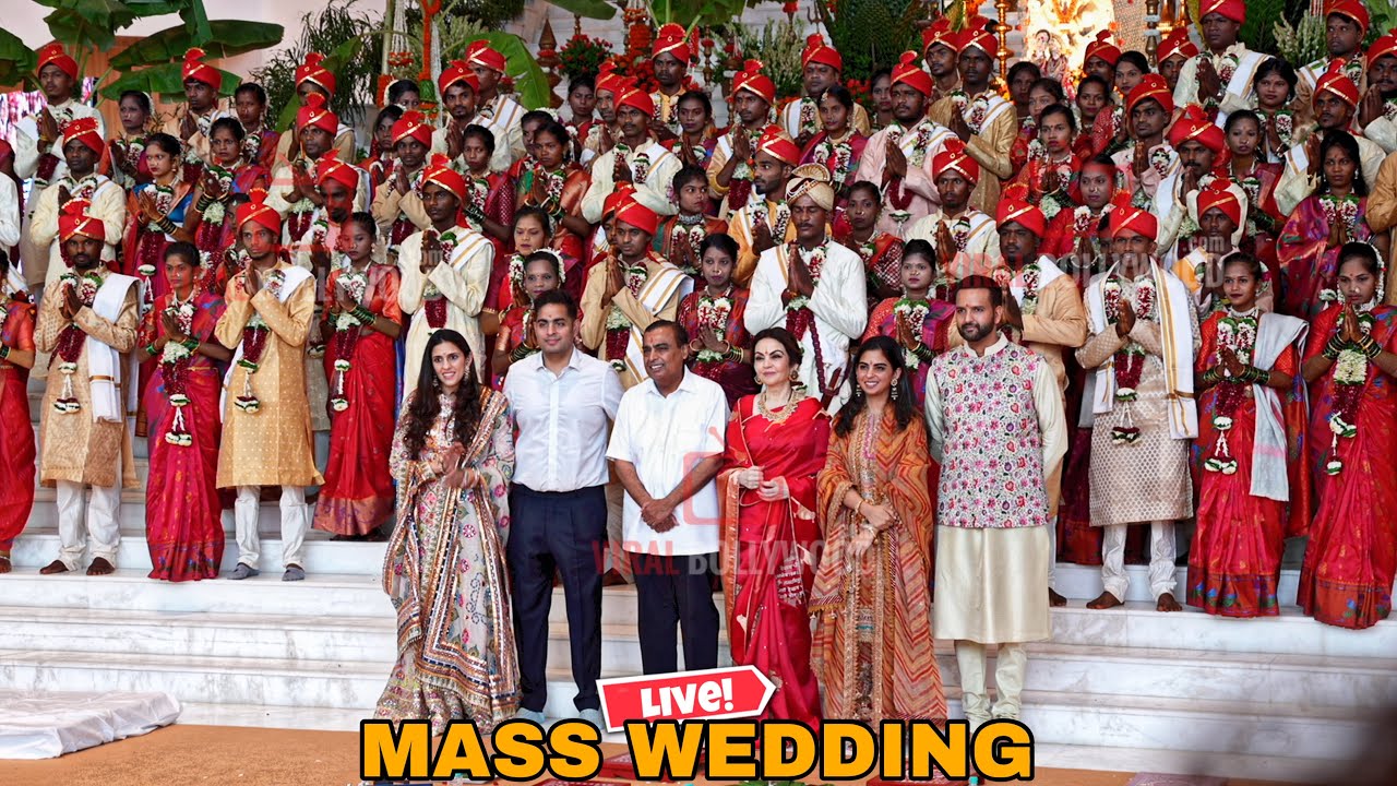 LIVE : Ambani Family's Heartwarming Initiative: Mass Wedding for Underpriviledge