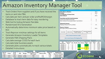 Amazon FBA Inventory Management Excel Tool Overview