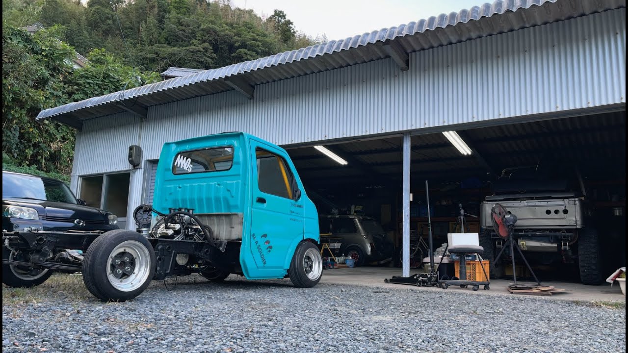 １４３馬力の動力を軽トラに伝える！バイクエンジン化