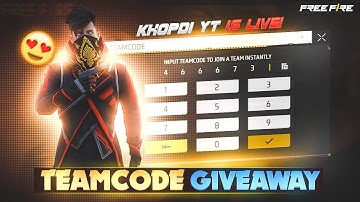 FREE FIRE LIVE CUSTOM ROOM GIVEAWAY | FF LIVE TEAM CODE GIVEAWAY | FF LIVE GIVEAWAY DJ ALOK |FF LIVE
