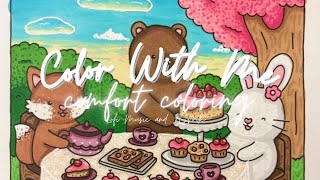 Color with me! 🌸🍰(Lofi music and ASMR) Fuzzy Hygge Coloring Book + Ohuhu Markers