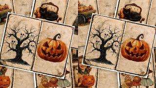 Hauntingly Beautiful Vintage Halloween Journal Pages Double Spread Printables