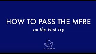 How To Pass The MPRE On The First Try
