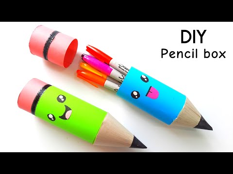 Cómo hacer una caja en forma de lapiz de papel origami DIY ÚTILES ESCOLARES