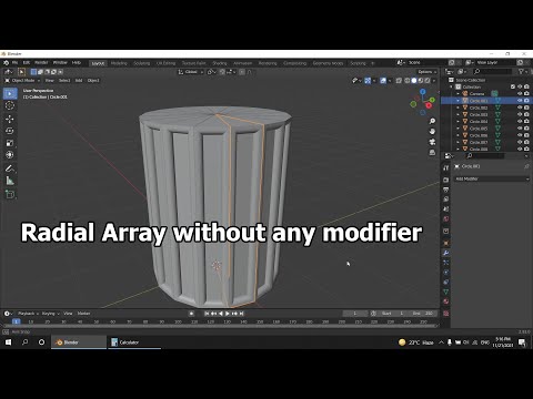 Radial Array without any modifier 2021 in blender 3d