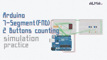 아두이노 예제 24] 7-segment(FND) and 2 Button counting simulation and practice
