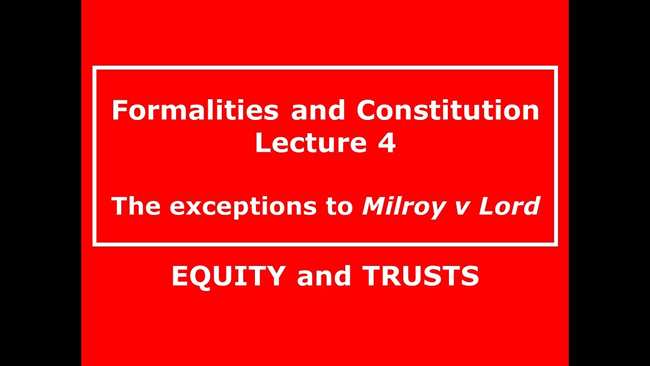 IMPERFECT GIFTS Re Rose, Choithram, Pennington v Waine FORMALITIES