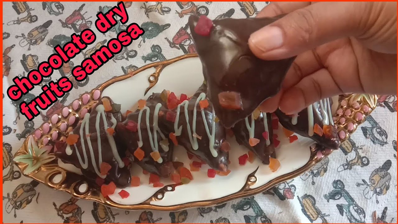 chocolate dry fruit Samosa recipe |dessert recipe|Delhi ka famous chocolate samosa|sasu maa ki rasoi