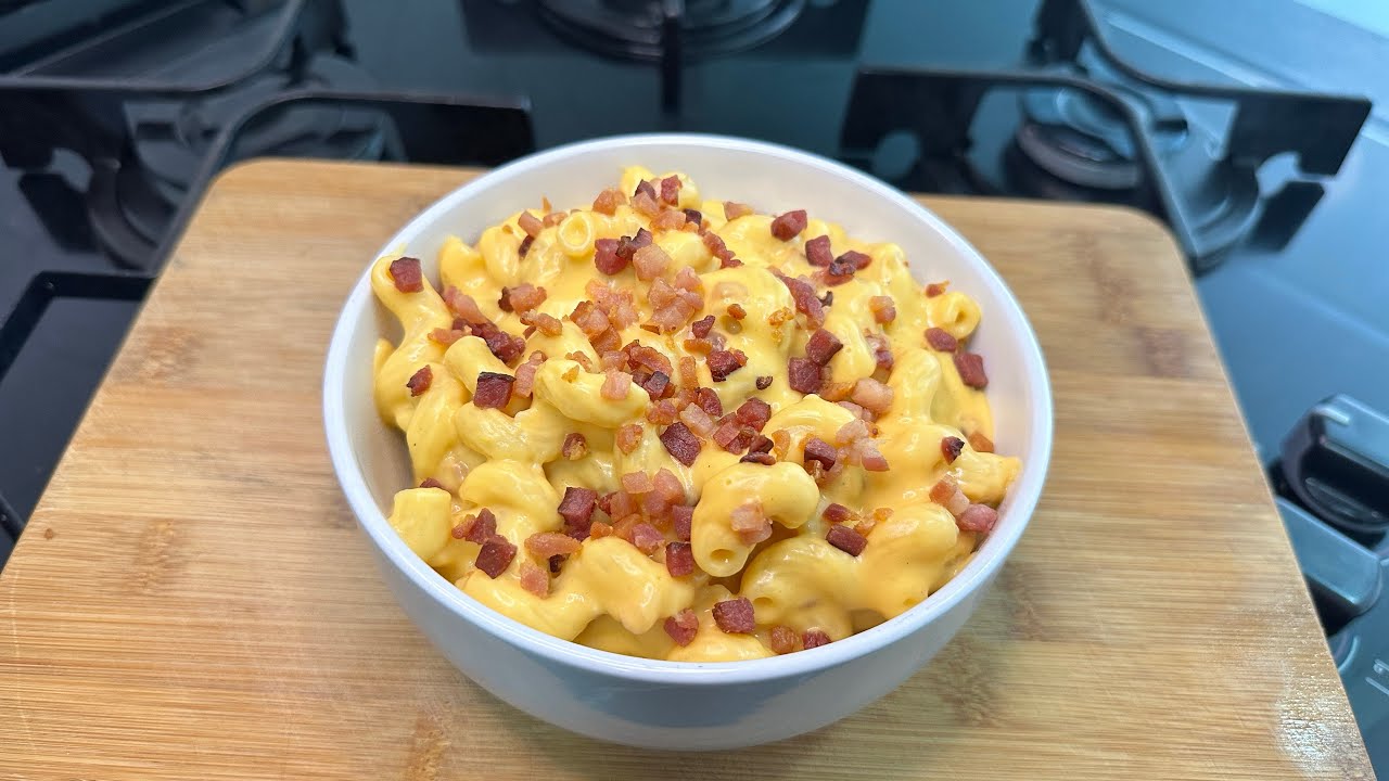 Como fazer  macarrão com cheddar e bacon(Macarrão Mc N’ Cheese)