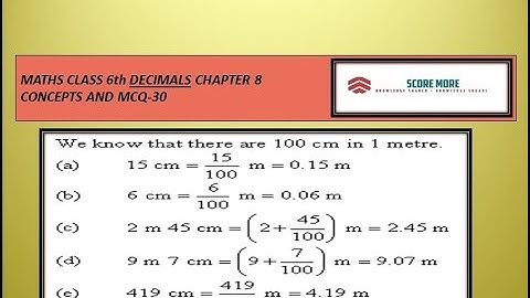 MATHS CLASS 6TH CHAPTER 8 DECIMALS CONCEPTS AND MCQ 30