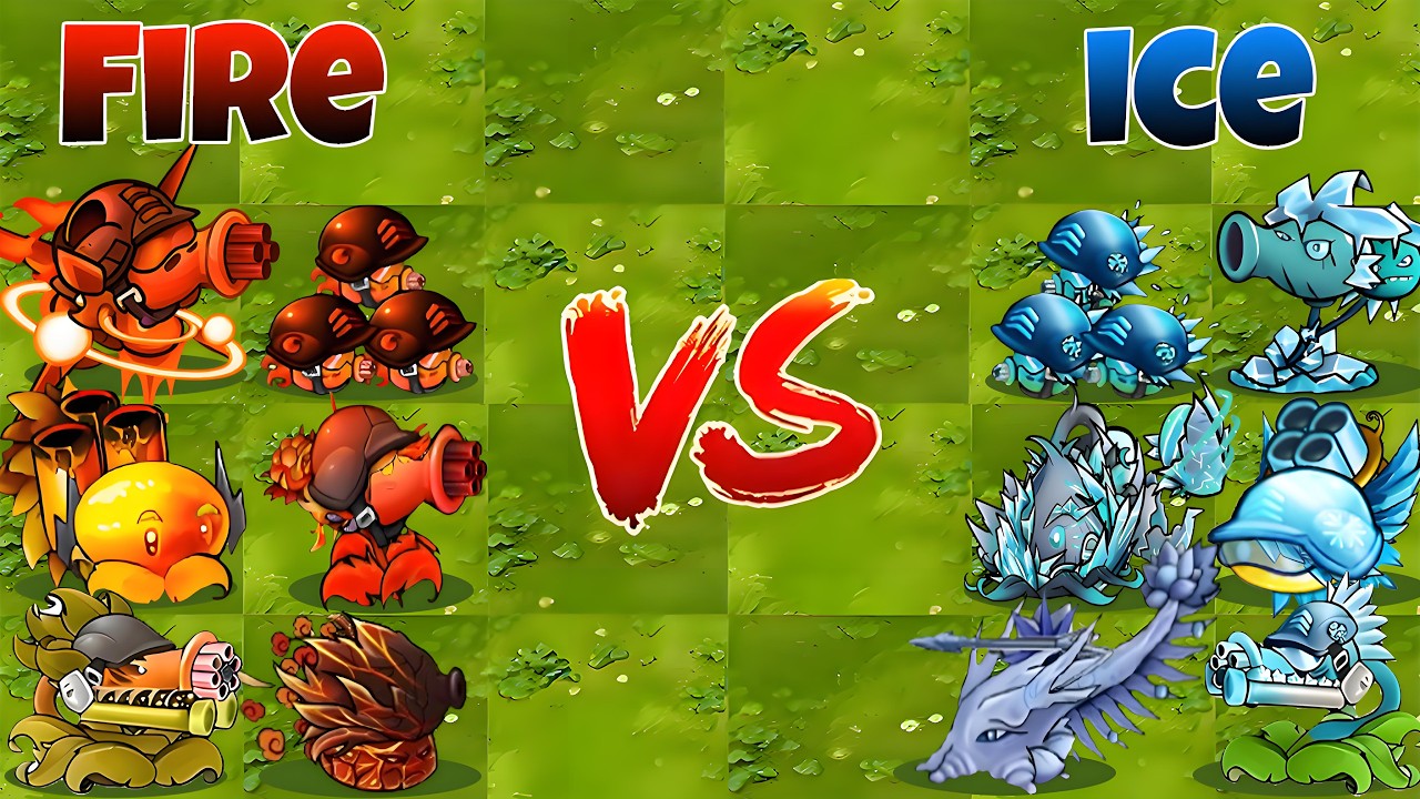 PVZ 1 Fusion 3.4 Challenge: FIRE vs ICE vs 300 Random Zombies – Who Will Win?