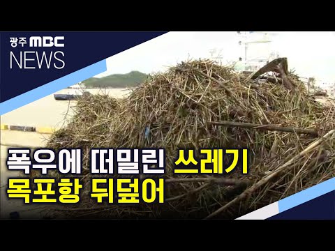 쓰레기로 뒤덮인 <strong>목포항</strong> (뉴스데스크 2020.8.9)