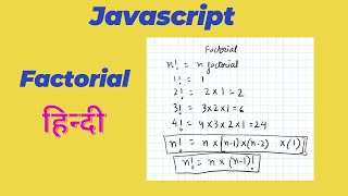 Factorial Program | Factorial in Javascript | Factorial Algorithm