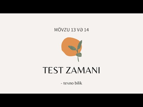 Test zamanı (mövzu 13 və 14)