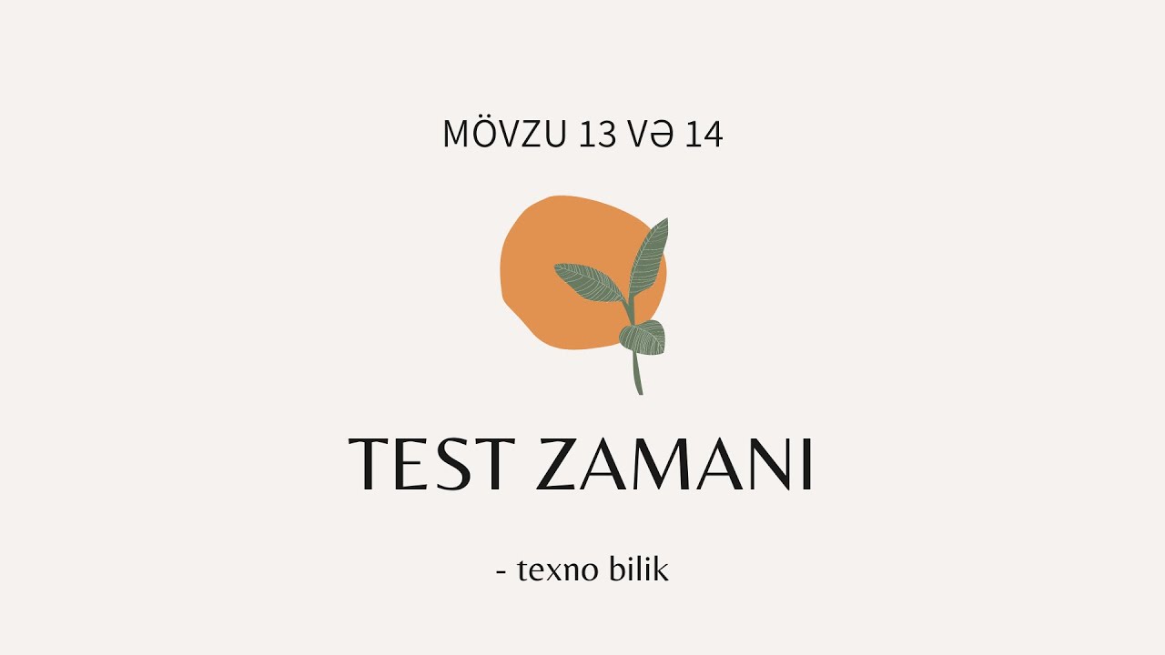 Test zamanı (mövzu 13 və 14)