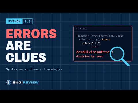Reading Python Error Messages & Tracebacks | Python for Beginners 1.3