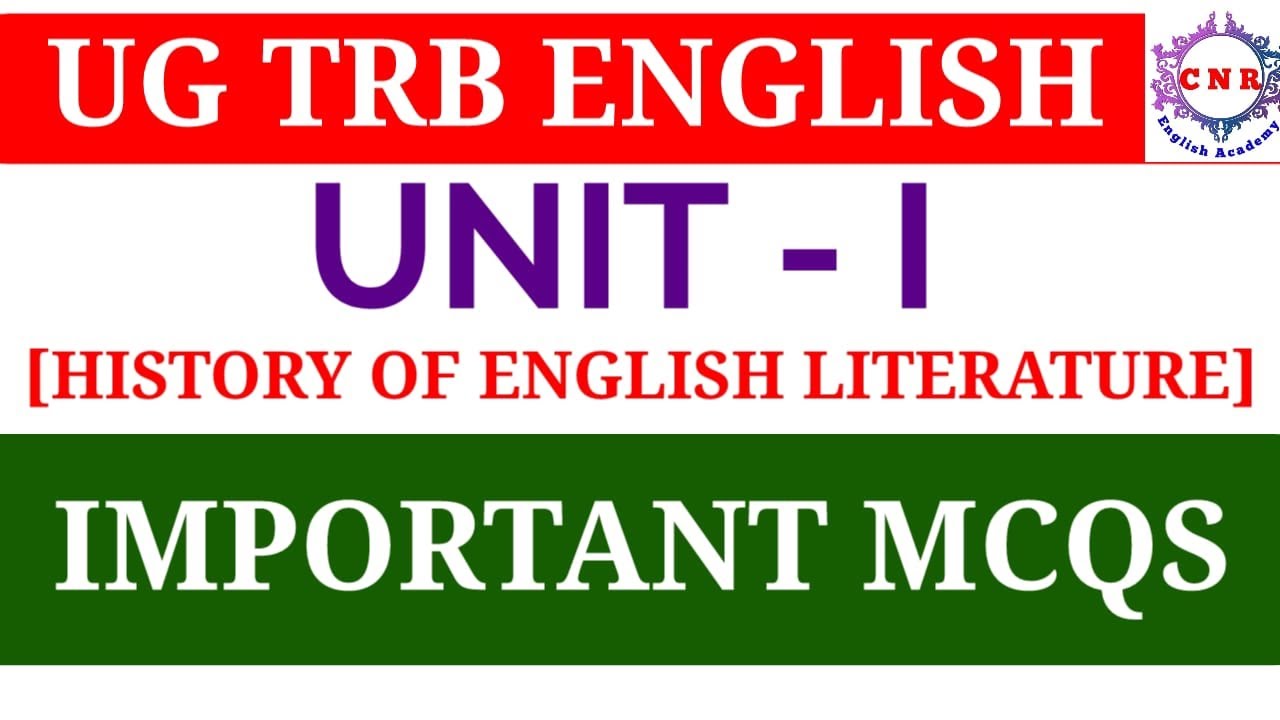 UG TRB ENGLISH | UNIT I | Important MCQs | PG TRB ENGLISH | NET | SET