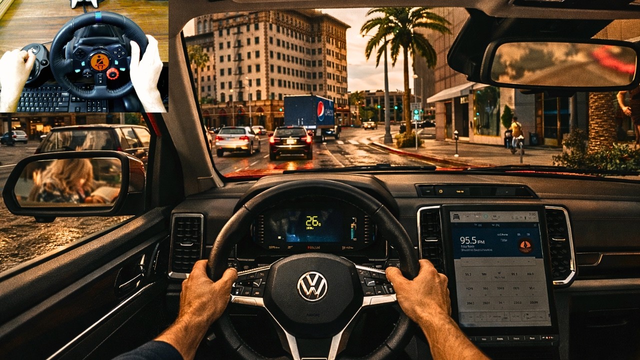 GTA 5 - Realistic Taxi Job | Volkswagen Amarok | POV Drive | Logitech G29 Steering Wheel Gameplay